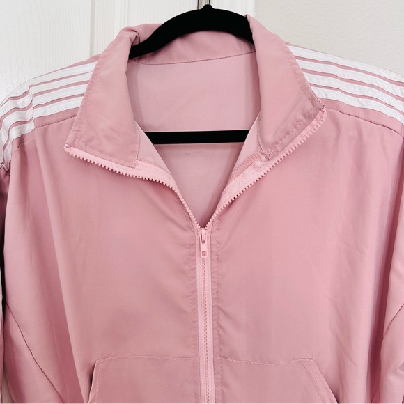 Korean Cropped Windbreaker 3 Tristripe Racing Stripes - Picture 2 of 3